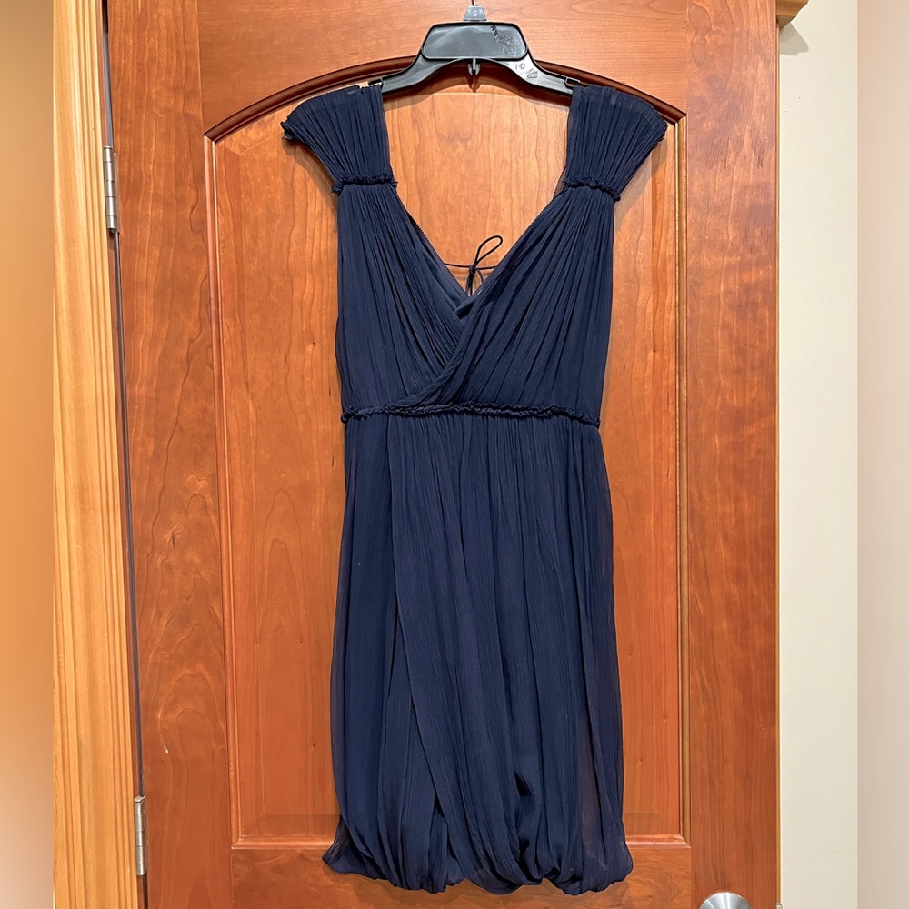 Vera Wang Lavender Label 100% silk bridesmaid dress - mini wrap bubble hem